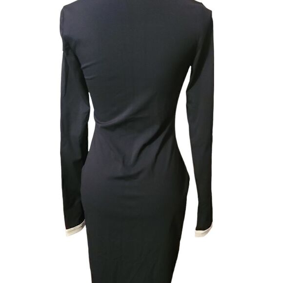 VHNY Vivienne Hu Black Stretch Bodycon Button  Down Dress Size S - Picture 3 of 9